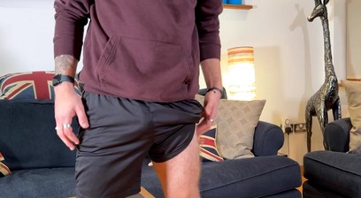 Young Straight Footballer Shows off his Hairy Hole  & Wanks his Rock Hard Uncut Cock & Cums!
