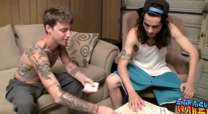 Straight thugs Blinx and Devin Reynolds jerk off and jizz