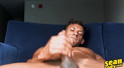 Curly-Haired, Green-Eyed JJ Teases us with him Stroking his Cock and Climaxing