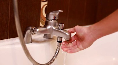 A big uncut cock in the bathroom