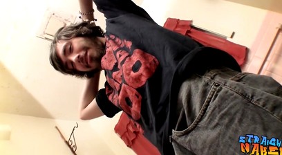 Hung straight thug Samuel Phatom masturbates and jizzes solo