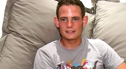 Handsome UK jock Jason uses both hands for his long dick