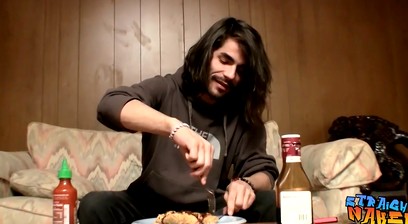 Straightie with long hair Devin Reynolds jerks off and cums
