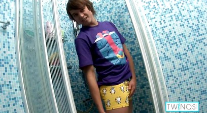 Sensual Boy Ezra Dildo Fucks His Wet Asshole In The Shower!