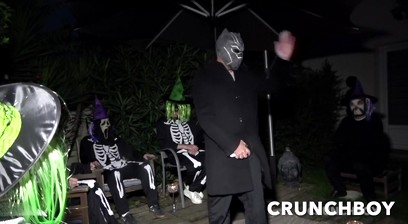 FUCKED BAREBACK FOR the halloween ceremeony with submission extrem in public for dimitri