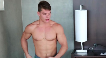 Muscle Bound Paul Tiller Jerks His Cock And CUMS