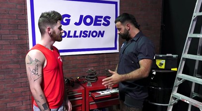 Nick Milani rides his mechanic Teddy Torres cock