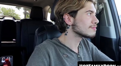 Muscular stepdad Michael Roman feeds stepson Ryan Kneeds his massive cock deepthroat