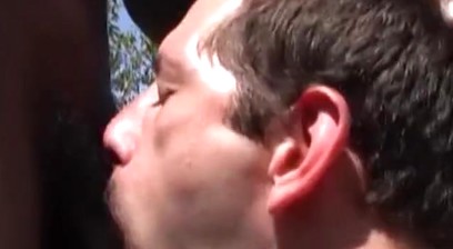 Young Euro Gays Fucking Black Cock in Outdoor Threesome